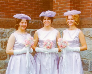 Barbara's bridesmaids, June 8, 1963.  (I hope I'm correct) Connie Cink, Florence Bernard, and Shirley Undem.