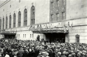 Dedication of new Minneapolis Convention Center 1927, performances by Minneapolis Symphony Orchestra and Apollo Male Chorus.  Great thanks to Sean Vogt, current director of Apollo Male Chorus.