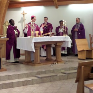 Bishop John Folda at LaMoure ND Holy rosary Church March 27, 2014