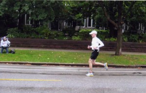 John nearing the finish in the Twin Cities Marathon Oct 5, 2008