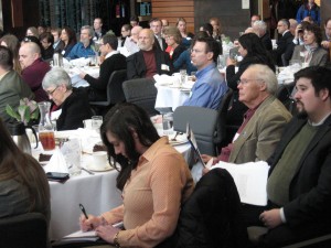 March 5, 2013, McNamara Alumni Center at University of Minnesota.  Audience listening to Governor Dayton.