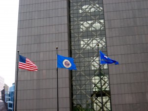 Flags on Hennepin County Government Plaza April 9, 2013