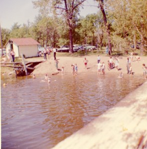 The Swimming beach at Hiawatha Spring 1958