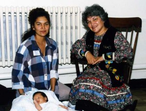 Anne Dunn at right, with daughter Annie and grandson Justice Oct 94