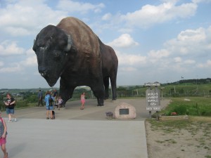 The World's largest buffalo at Jamestown ND July 6, 2013