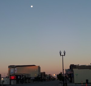 Moonset, at Sunrise, over Wahpeton ND Sep 2, 2013