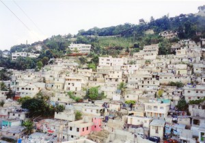 Hillside homes above Petionville.  This area was among those devastated in the 2010 earthquake.  Particularly note homes of the elite, on the top of the ridge.