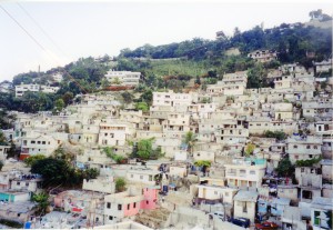 Hillside homes above Petion-Ville (above Port-au-Prince) Haiti December, 2003.  Taken from the roof of one of the concrete block homes by Dick Bernard