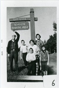At Anoka MN, summer 1956, from left: Henry, Frank, John, Esther, Mary Ann and Florence Bernard.