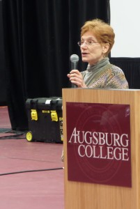Dr. Deane Marchbein, Doctors Without Borders, shared her experiences with the student audience