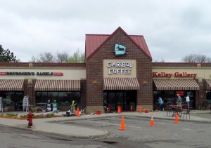 Scene of the action: Caribou Coffee at City Centre, Woodbury MN May 12, 2014.  