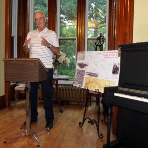Frederick Johnson speaks on the Sea Wing disaster at Le Duc House, Hastings MN, Aug. 17, 2014
