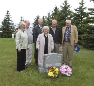 Vincent at right, May 19, 2012, by the grave of his sister, Mary.  