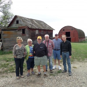 Some of those at the small reunion at the Busch farm on May 24.  From left Pinkney's, Dick Bernard, Bill Jewett, Carter Hedeen.