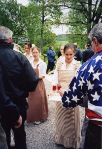 An in-your-face "American" wears his patriotic jacket in rural Finland, June, 2003, weeks after the Iraq War began, and George W. Busch had just visited St. Petersburg.  Photograph by Dick Bernard