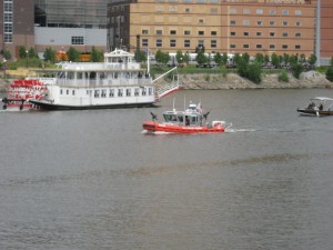 Closer view of the gunboat on the Mississippi Sep. 4, 2008