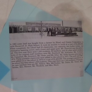 History of the Roosevelt Jr. High School - display, August 23, 2015