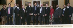 J. Drake-Hamilton (in red) at the White House, August, 2015.  From the booklet Global Warming 101 produced by Fresh Energy.