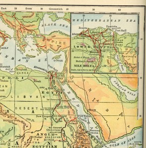 Portion of N. Africa and Middle East region, 1912 Geography Textbook