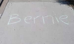 Minneapolis MN, late May, 2015, someone's welcome to Bernie Sanders.   