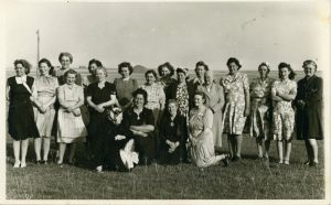 Berlin ND Ladies Club September 1946.  Rosa Berning Busch kneeling, second from right.
