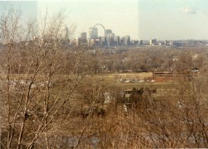 The St. Louis Gateway Arch from the Apartment Community Grounds, Dec. 22, 1987