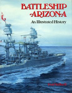 Book cover (see referemces below)  The above photograph seems to have been taken on the foredeck of the Arizona.